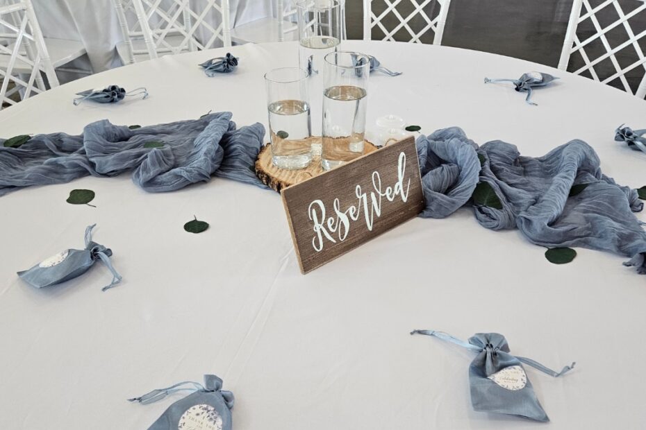 light blue wedding ,reception decor corporate event